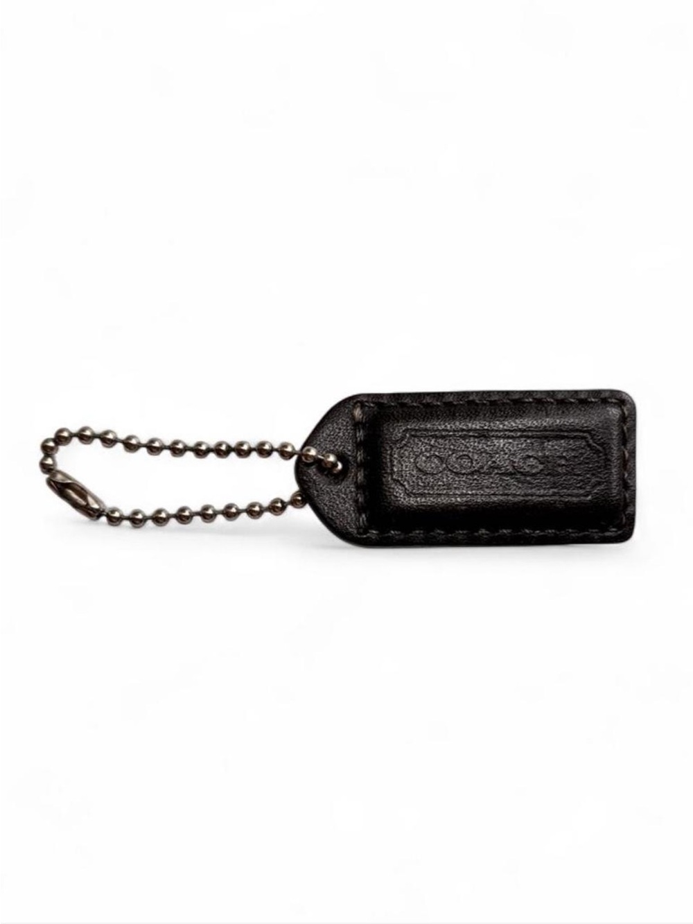 Leather Coach Tag Black/Brown Leather